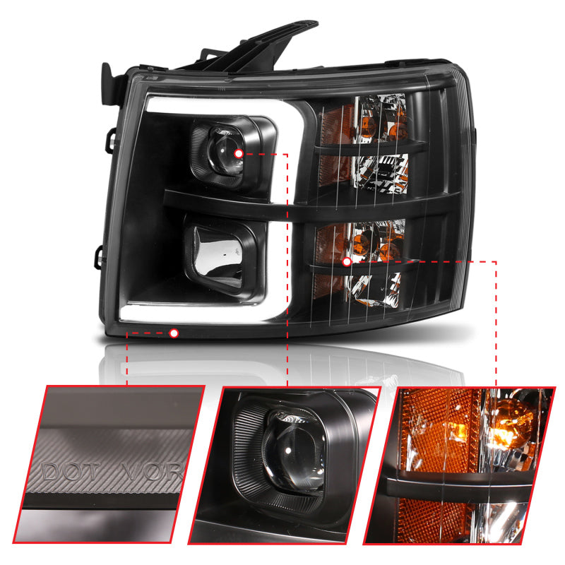 ANZO 07-13 Chevrolet Silverado 1500 Plank Style Projector