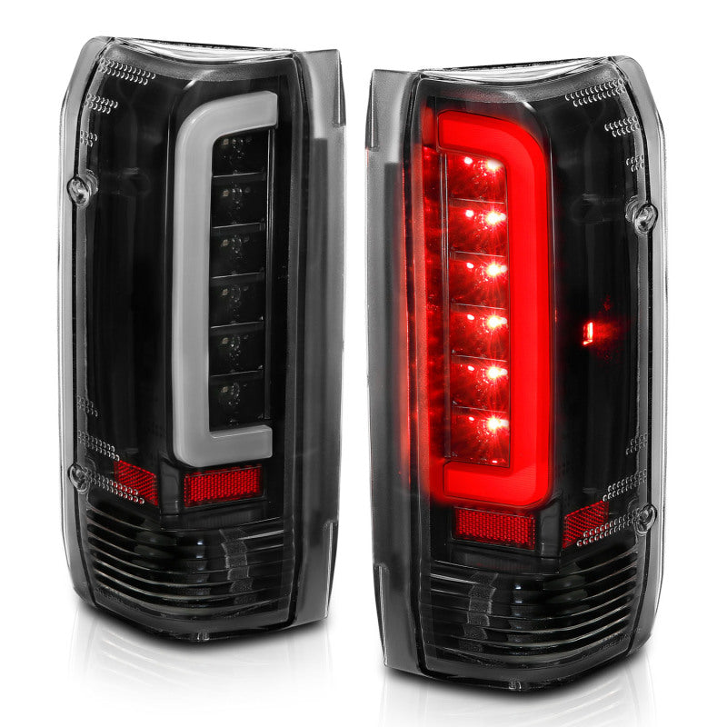 ANZO 1987-1996 Ford F-150 LED Taillights Black Housing Clear Lens